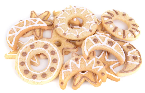 Deliciosos biscoitos de Natal isolados em branco — Fotografia de Stock