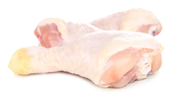 Jambes de poulet crues isolées sur blanc — Photo