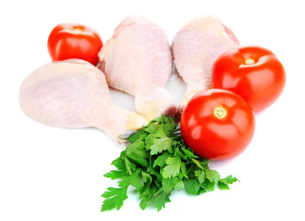 Raw chicken legs isolated on white — Stock Photo, Image