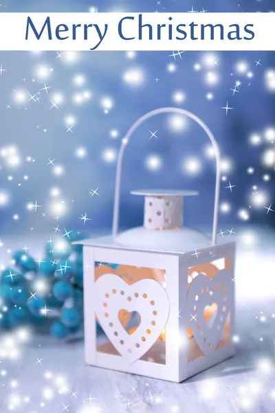 Christmas lantern on light background — Stock Photo, Image