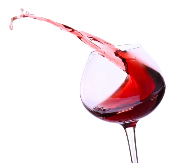 Wineglass with red wine, isolated on white — Stock Photo, Image