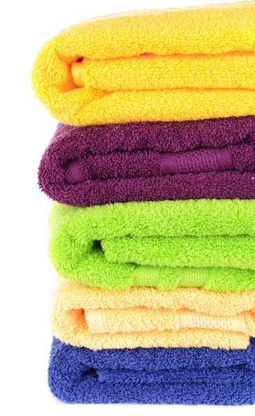 Bright towels isolated on white — Stock Photo, Image