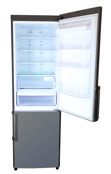 Двухдверный серый холодильник — стоковое фото