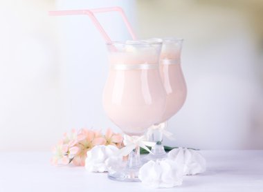 lezzetli yoğurt ile marshmallow, yakın çekim