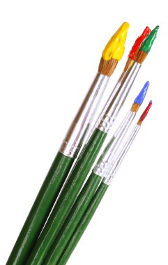 birçok fırça üzerinde beyaz izole