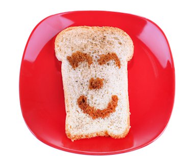 komik tost, üzerinde beyaz izole