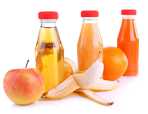 Jars of various baby food, isolated on white — Stock Photo, Image