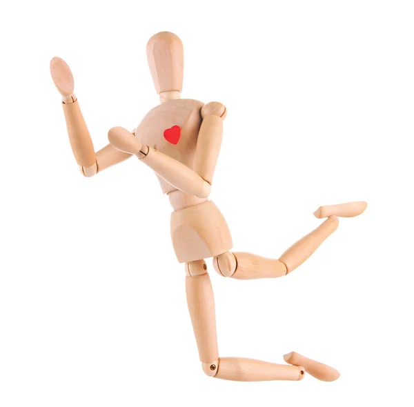 Wooden mannequin isolated on white — Stock Photo, Image