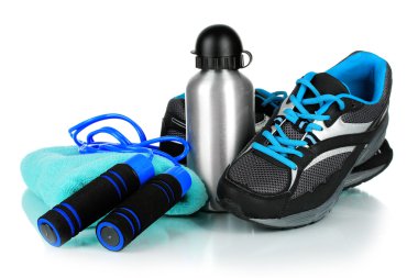 Beyazda izole edilmiş spor için farklı araçlar