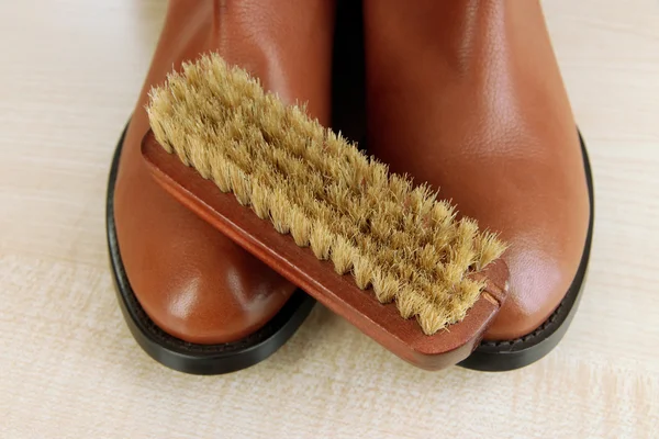 Shoe polishing close up — Stock Photo, Image