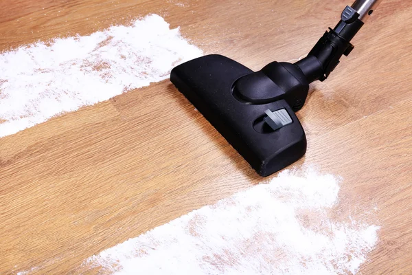 Vacuuming floor in house — Stock Photo, Image