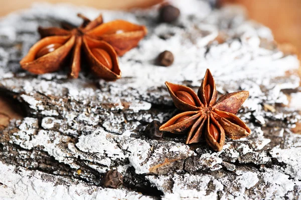 Star anise on wooden background — Stock Photo, Image