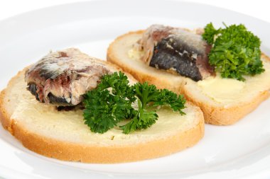 scomber ile lezzetli sandviçler yakın çekim