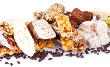 beyaz izole lezzetli oryantal tatlılar