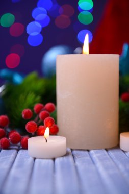mumlar ve parlak arka plan christmas dekorasyon