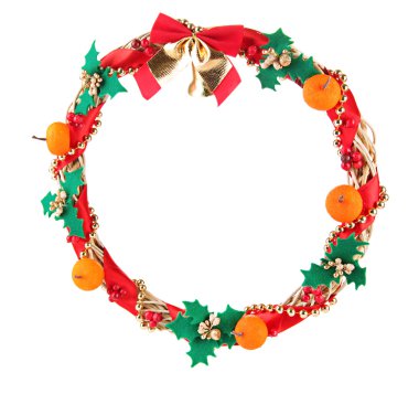 beyaz izole güzel Noel çelenk