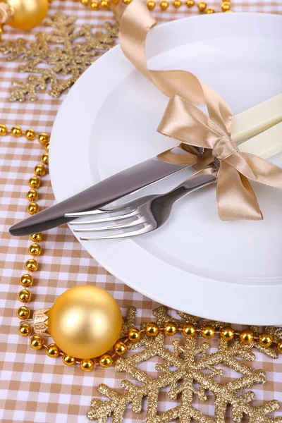 Beautiful Christmas setting close up — Stock Photo, Image