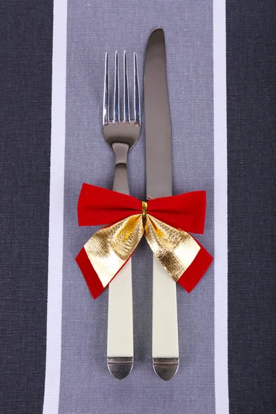 Set of knife and fork on table close-up — Stock Photo, Image