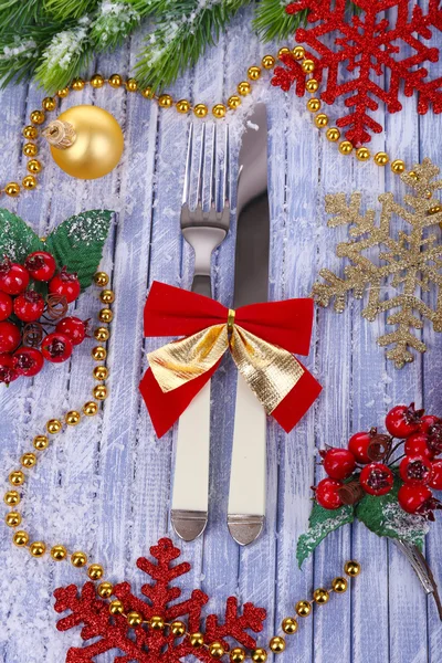 Beautiful Christmas setting close up — Stock Photo, Image