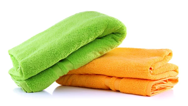 Colorful towels isolated on white — Stock Photo, Image