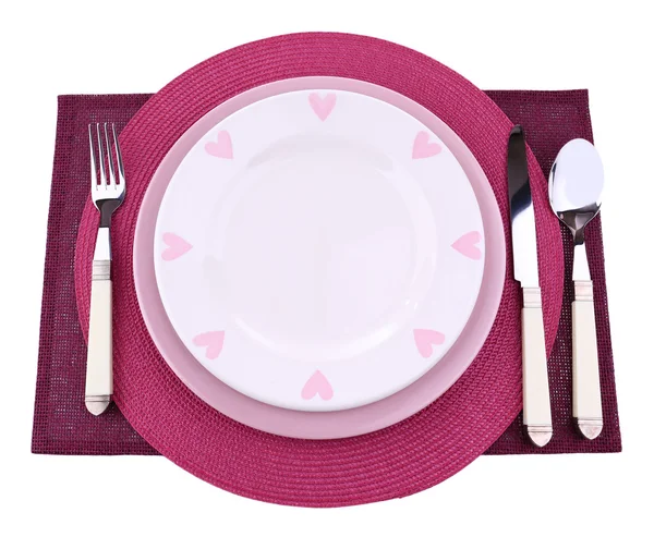 Set de utensilios para la cena, aislado en blanco — Foto de Stock