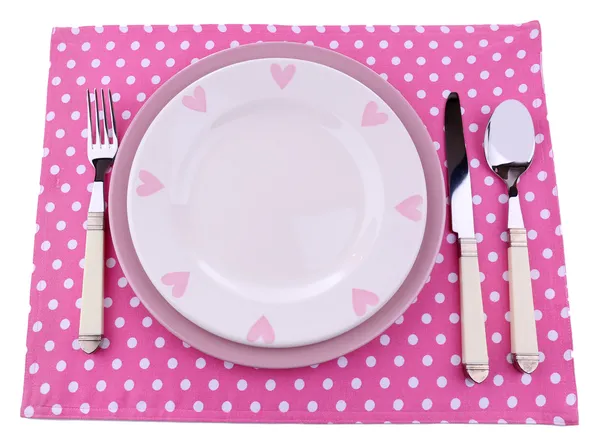 Conjunto de utensílios para o jantar, isolado em branco — Fotografia de Stock