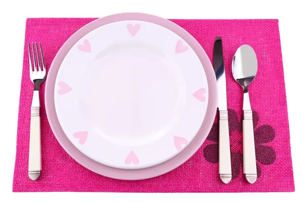 Set de utensilios para la cena, aislado en blanco — Foto de Stock