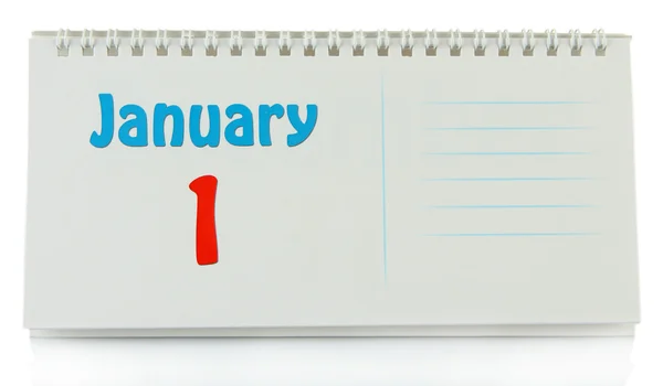 Calendário de Ano Novo, isolado em branco — Fotografia de Stock