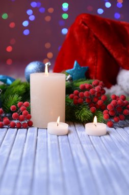 mumlar ve parlak arka plan christmas dekorasyon