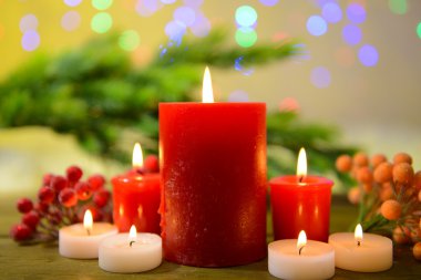 mumlar ve parlak arka plan christmas dekorasyon