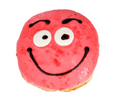 tatlı çörek üzerinde beyaz izole