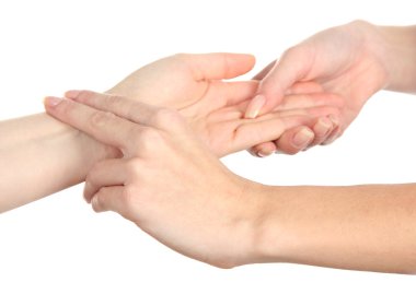 beyaz izole nabız ölçme