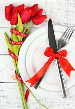 Ahşap arka plan üzerinde romantik tatil Tablo ayarı