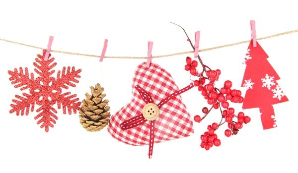 Decoraciones de Navidad aisladas en blanco — Foto de Stock