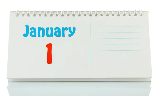 Nieuwjaar kalender, geïsoleerd op wit — Zdjęcie stockowe