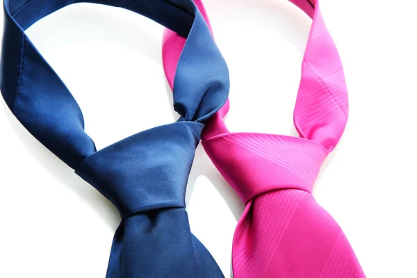 Pink and blue ties isolated on white — Stock Photo, Image