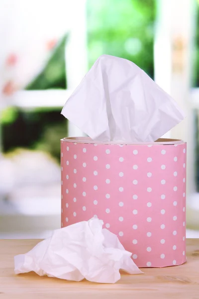 Cleaning wipes on window background — Stock Photo, Image