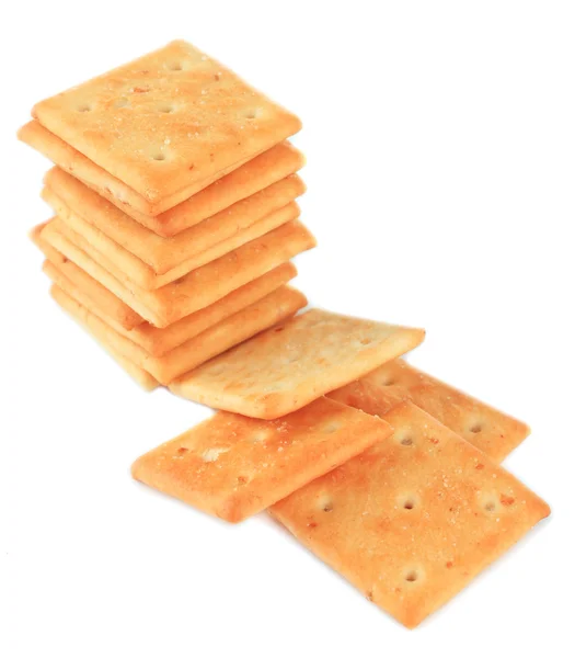 Heerlijke crackers geïsoleerd op wit — Stockfoto