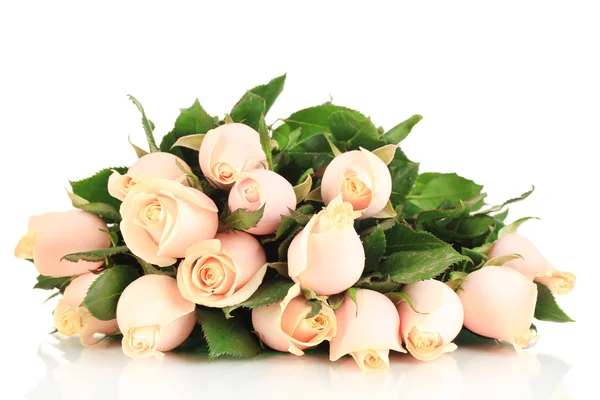 Beautiful bouquet of roses, isolated on white — Stock Photo, Image