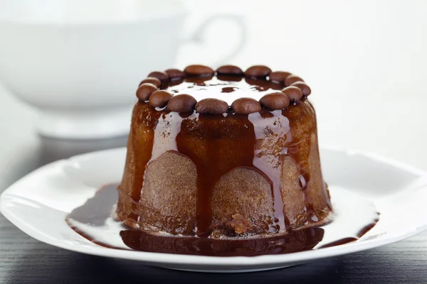 Gâteau au chocolat délicieux gros plan — Photo