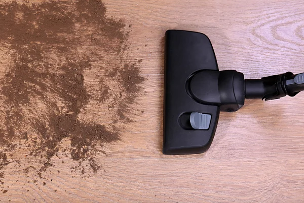 Vacuuming floor in house — Stock Photo, Image