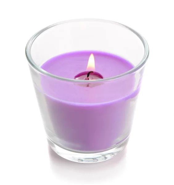Beautiful colorful candle isolated on white — Stock Photo, Image