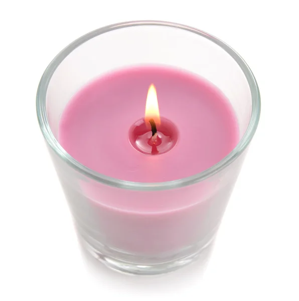 Beautiful colorful candle isolated on white — Stock Photo, Image