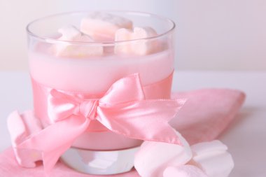 lezzetli yoğurt ile marshmallow, yakın çekim