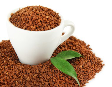 Instant kahve üzerine beyaz izole