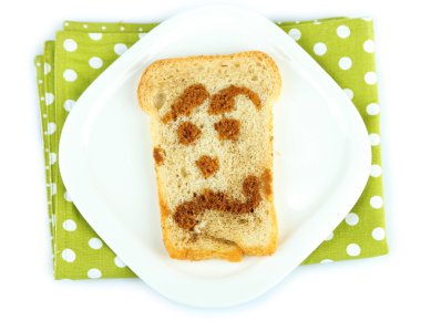 komik tost, üzerinde beyaz izole