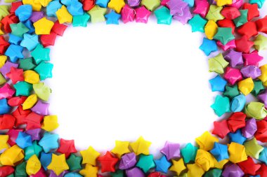 Kağıt yıldızlar beyaz zemin üzerine hayal ile