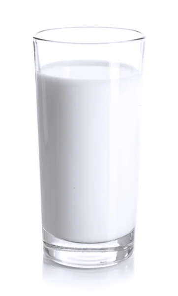 Verre de lait isolé sur blanc — Photo