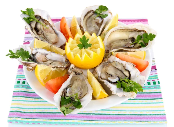 Oesters geïsoleerd op wit — Stockfoto