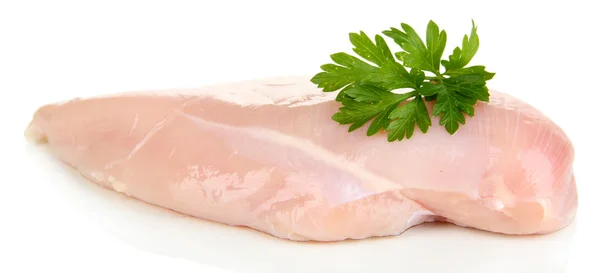 Filetti di pollo crudo isolati su bianco — Foto Stock